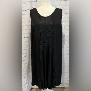 Ellos front black pleated sleeveless dress size large 18/20